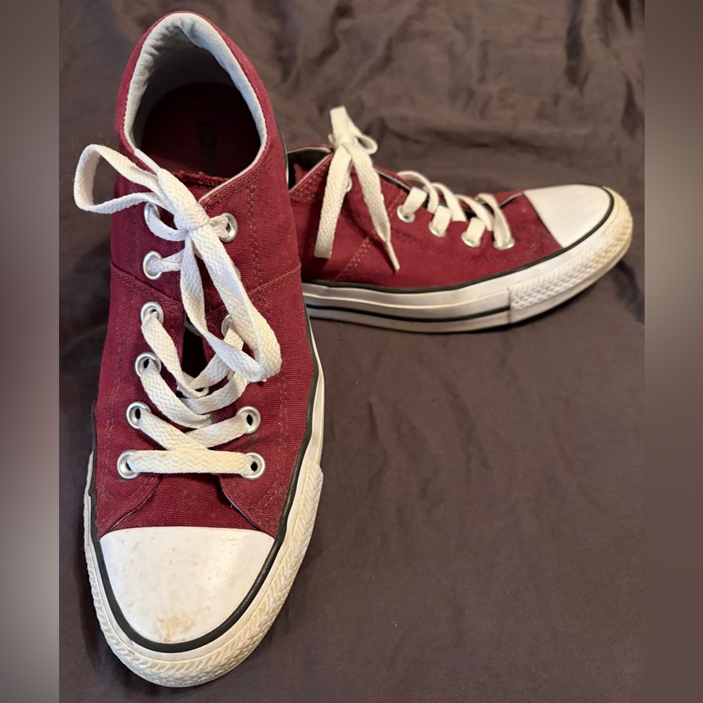 Vintage Converse Women's Burgundy/White Sneakers Low-top Sneakers - Size W9, GUC - Picture 2 of 7